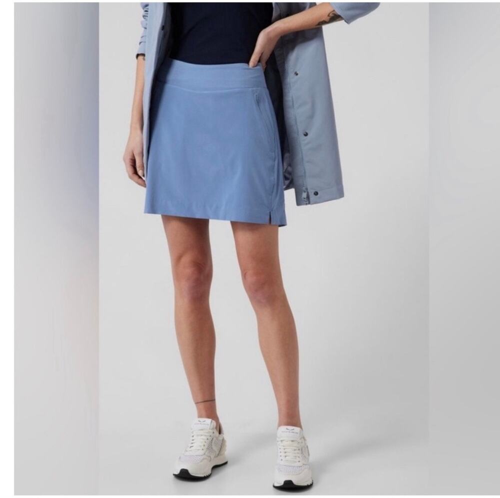 Athleta Skort Womens 14 Blue Soho Golf Pull On Athletic Travel Sporty Mini